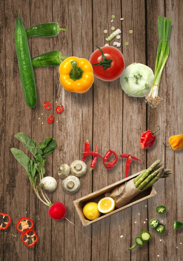 3D效果蔬菜海报