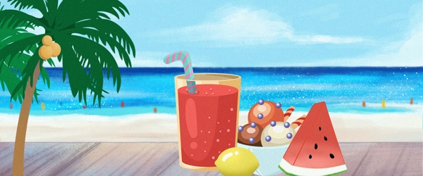 夏日降暑清凉饮料水果