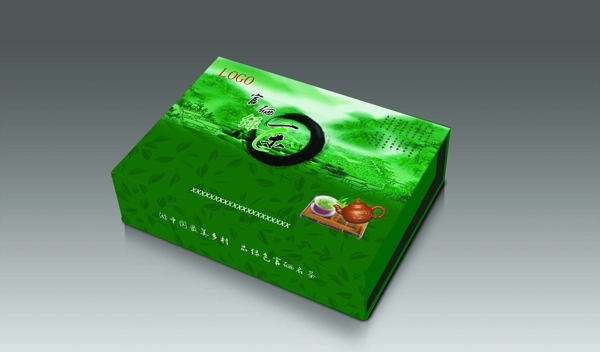 富硒绿茶包装盒平面展开图