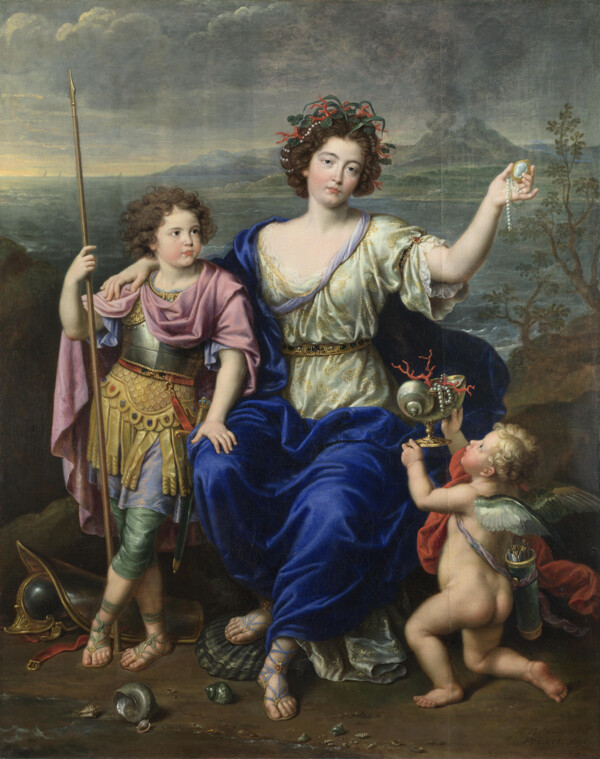 皮埃尔玛奎丝德seignelay和她的两个儿子图片