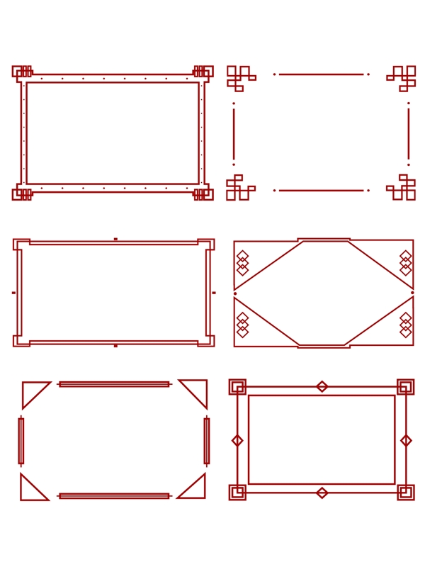 简约大气中国风边框创意古典红色中式边框