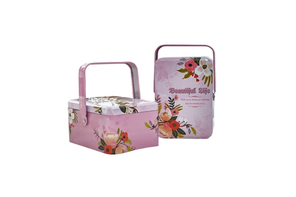 方形粉色带花朵精美节日礼盒png素材