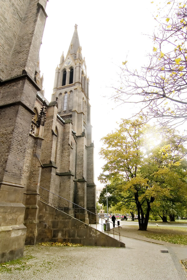 欧洲风情教堂城堡欧洲建筑建筑物