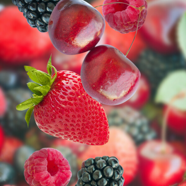 草莓樱桃背景素材图片