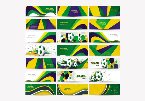 巴西国旗颜色与足球头