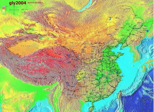 高清中国地形图图片