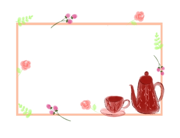 茶壶的春天装饰框