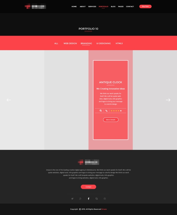 红色的企业创意网站模板之用户案例模板