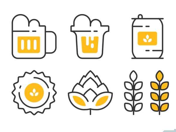 啤酒标志矢量图标icon