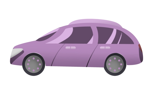 紫灰色的汽车插画