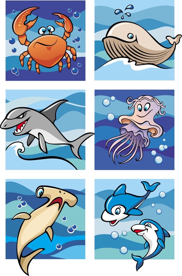 卡通海洋生物图片