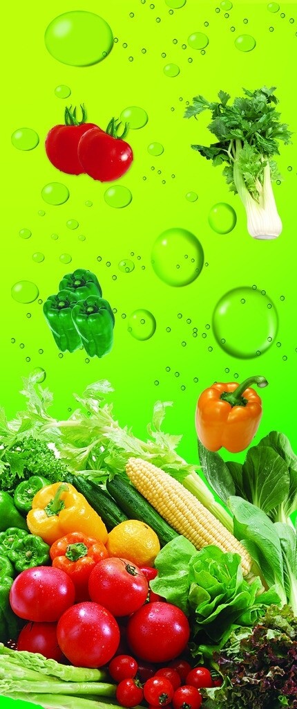 蔬菜室内柱子广告图片
