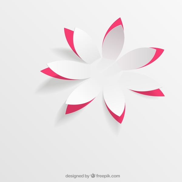 粉底白色纸花朵矢量素材