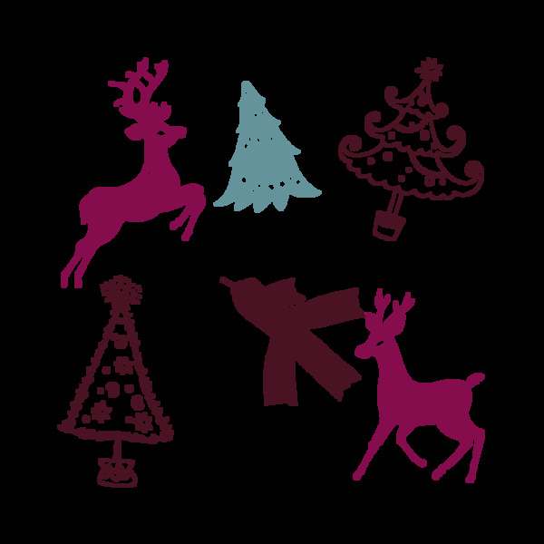 麋鹿等圣诞装饰元素
