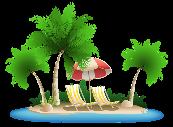 沙滩旅游椰子树夏季合成海报素材