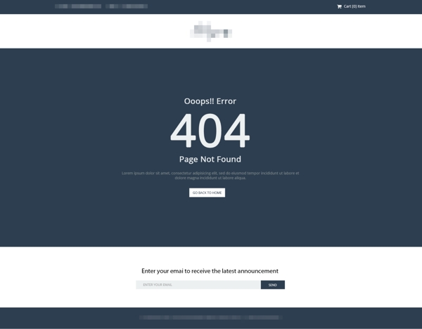在线购物商城网站模板之404错误界面提示