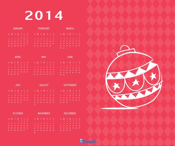 2014圣诞红日历设计