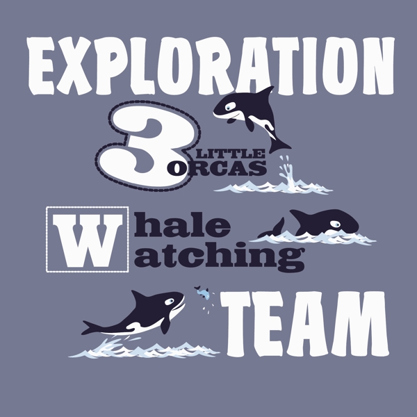 印花矢量图T恤图案图文结合动物鲨鱼免费素材