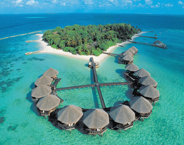 马尔代夫天堂岛俯瞰图片