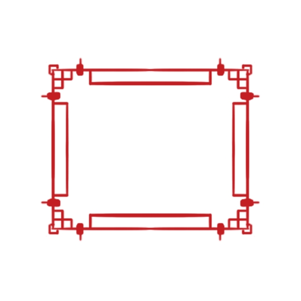 中国风红色边框插画