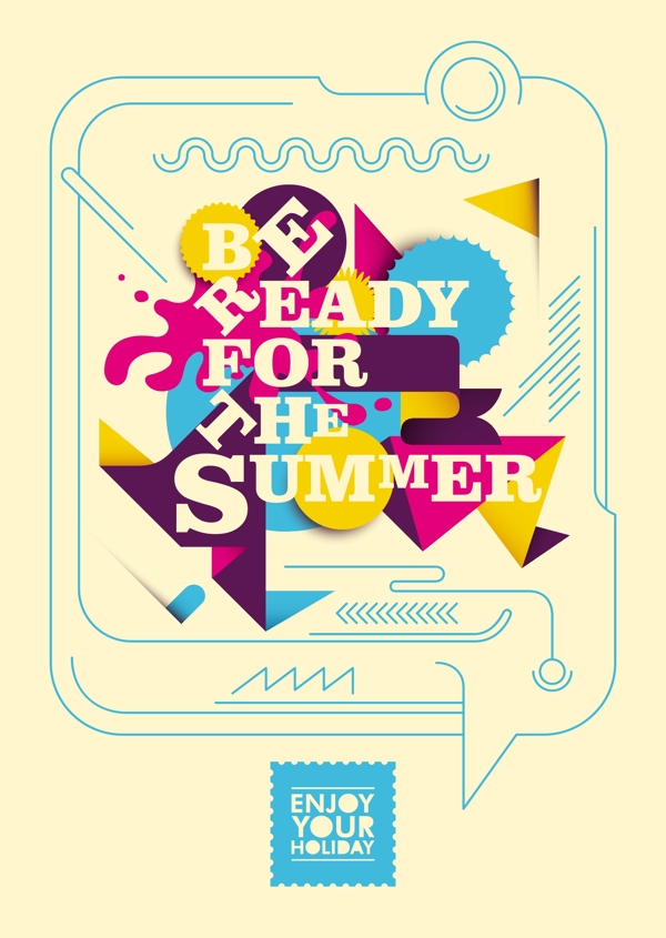 夏日创意排版海报
