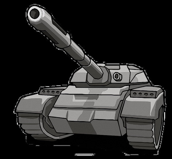 手绘灰色装甲坦克免抠png透明素材