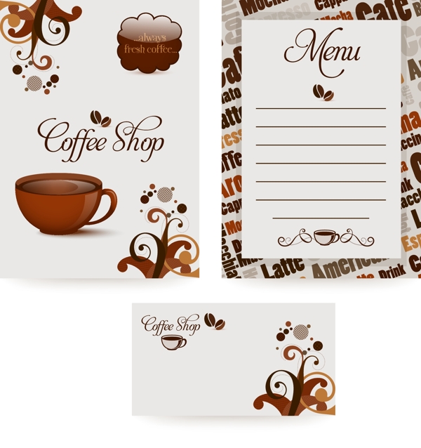 咖啡菜单菜谱封面设计图片