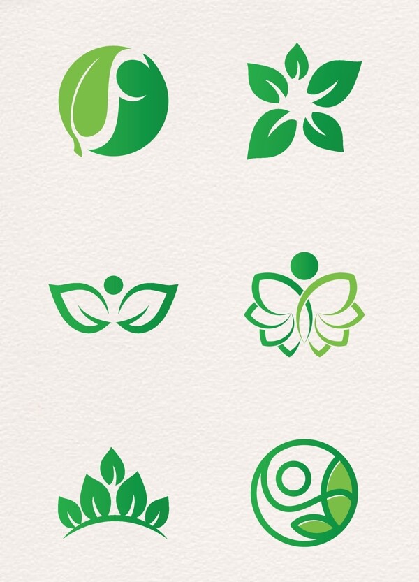 绿色简洁绿叶环保标志