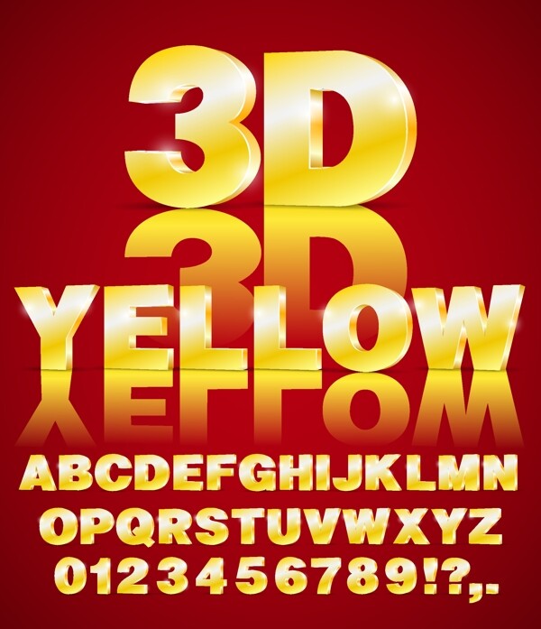 3D数字字母