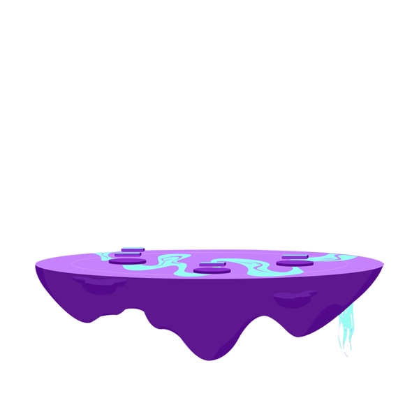 漂浮的紫色台子免扣图