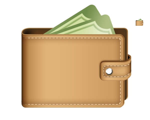 棕色钱包icon图标设计