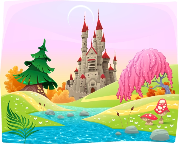 童话里的城堡插画