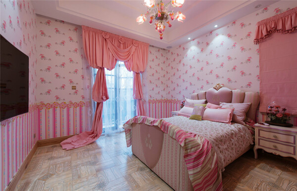 粉色卧室装饰古典效果图