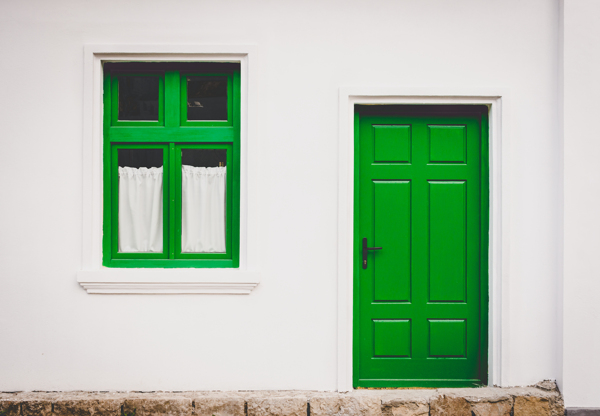 绿色的门窗图片