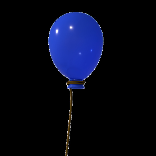C4D电商装饰蓝色系扣气球元素