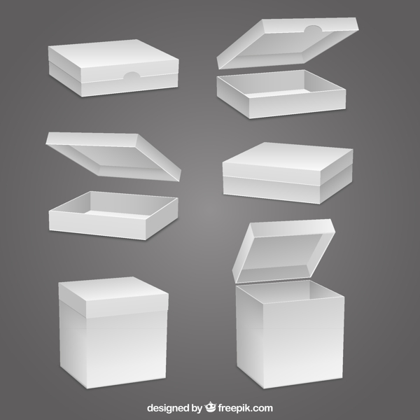 立体空白纸盒设计矢量素材