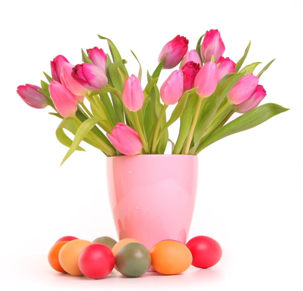 花盆与复活节彩蛋图片