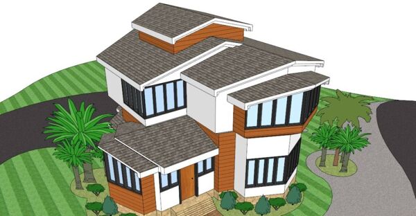 别墅单体模型SKP