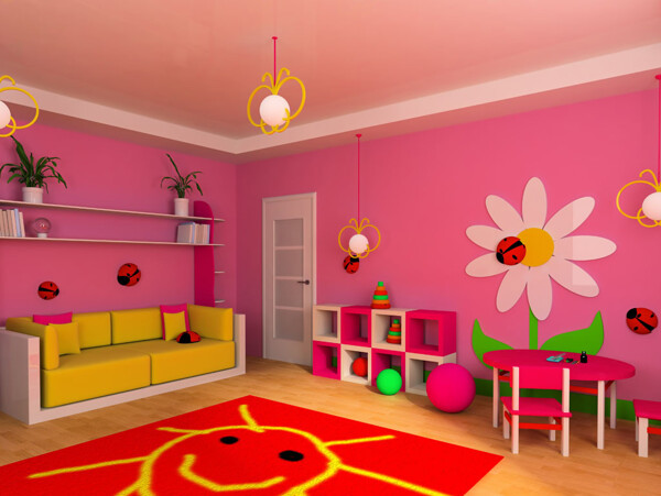 粉色房间装修设计图片