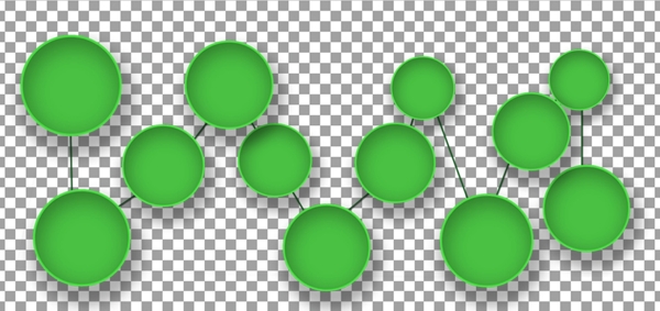 圆形绿色图案连线排列排版