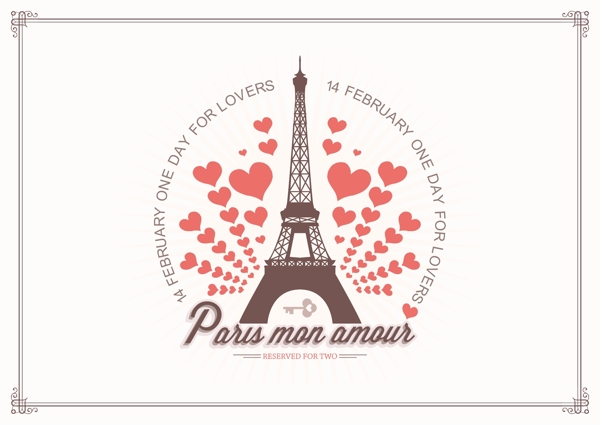 巴黎矢量背景中的自由爱