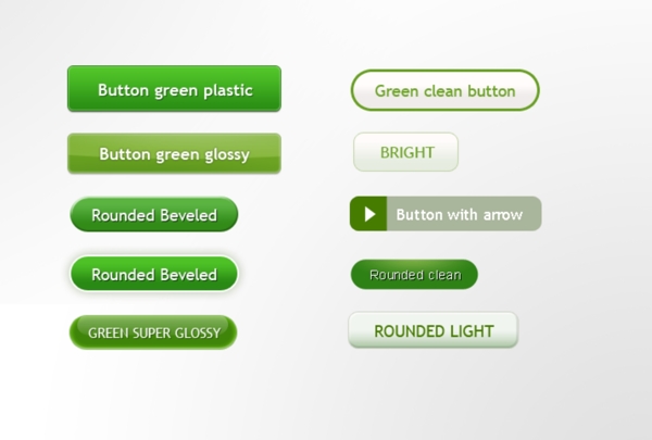 绿色清新按钮PSD素材下载
