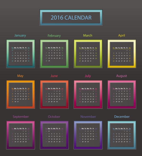 2016年时尚日历