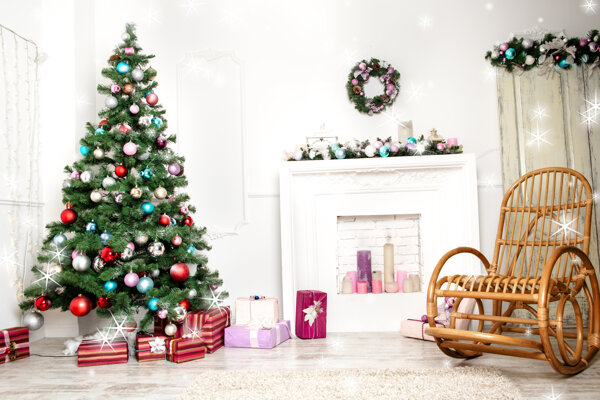 家里的圣诞树图片