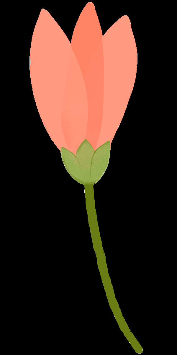 水墨涂鸦粉色花卉卡通水彩透明素材