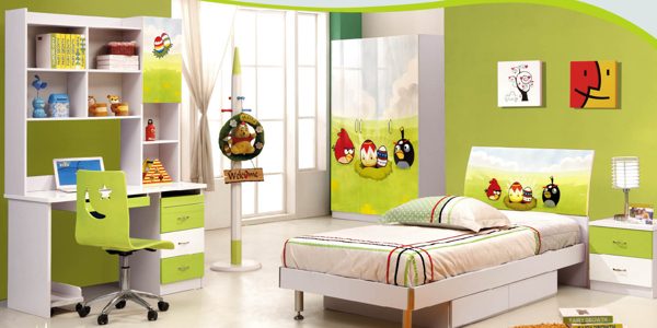 可爱绿色卧室