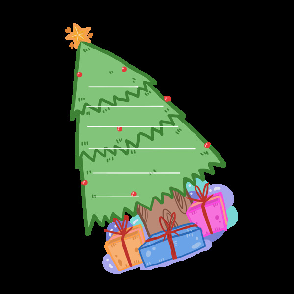 手绘圣诞树边框对话框设计元素