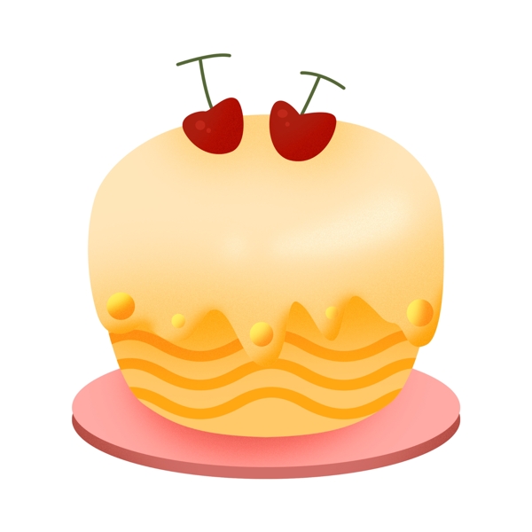 樱桃装饰小蛋糕
