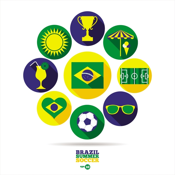 巴西夏季足球元素