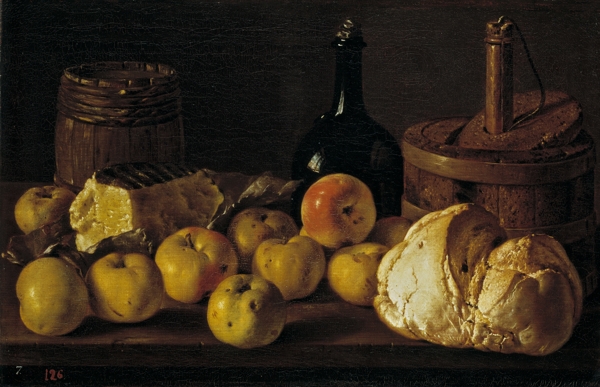 MelendezLuisEgidioBodegonpanperosquesoyrecipientesCa.1772静物水果瓜果蔬菜器皿食物印象画派写实主义油画装饰画
